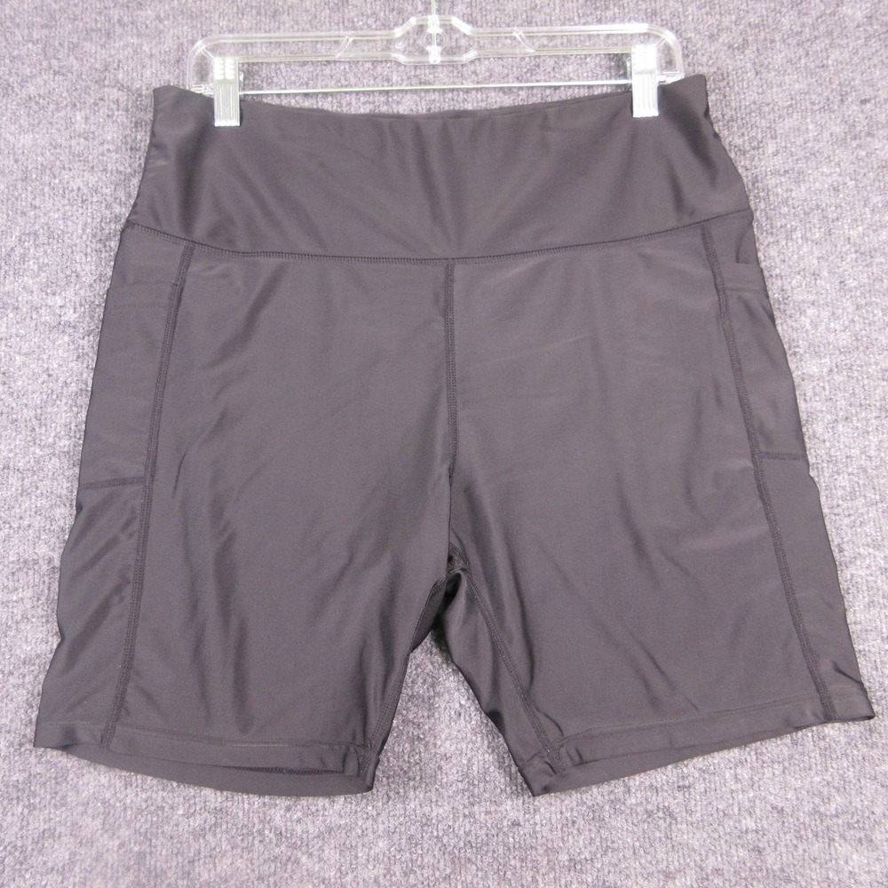HODO SPORTS Shorts Womens XL Black 7" Bike High Rise Pockets Athletic Yoga